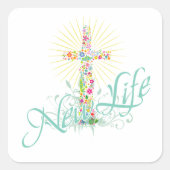 Blume NL-1 Quadratischer Aufkleber (Vorderseite)