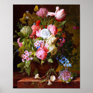 Blume noch Leben der Rose Tulippen und Hyazinthen Poster