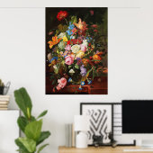 Blume noch Leben der Rose Tulpen und Nelken Poster (Heimbüro)