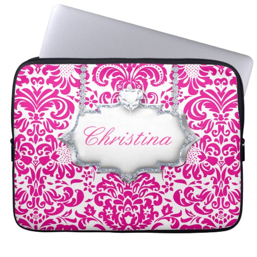 Blume Notebook-Gehäuse Cool Monogram Modern Laptopschutzhülle (Vorderseite)