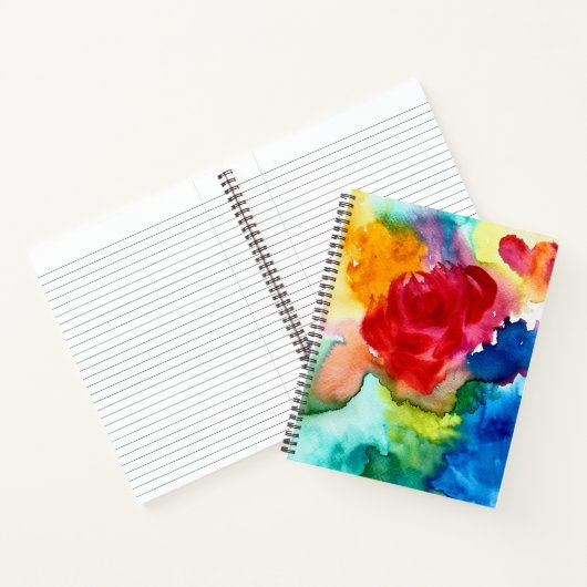 Blume-Notebook mit Aquarellfarbe Rosa Notizblock (Innenseite)
