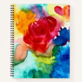 Blume-Notebook mit Aquarellfarbe Rosa Notizblock (Vorderseite)