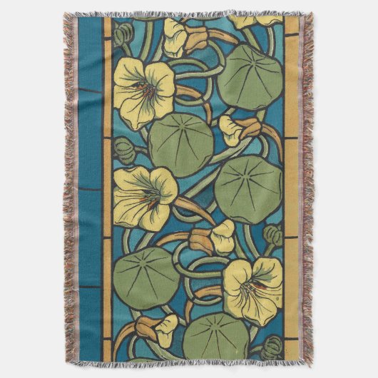 Blume Nouveau Pattern Decke (Vorderseite Vertikal)