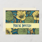 Blume Nouveau Pattern Einladung (Vorne/Hinten)