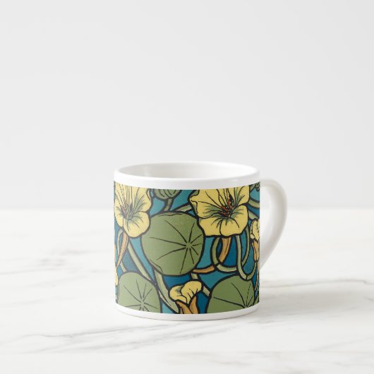 Blume Nouveau Pattern Espressotasse (Vorderseite Rechts)