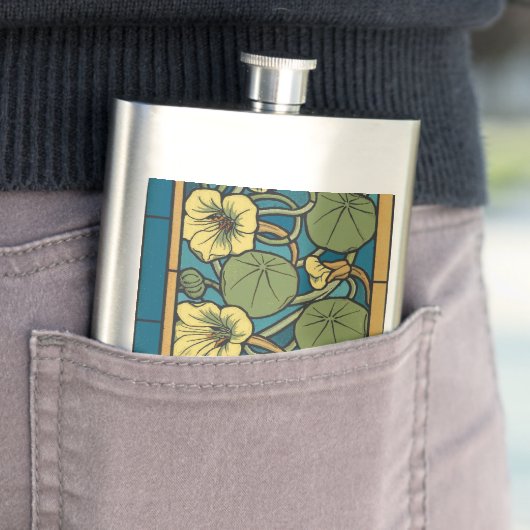 Blume Nouveau Pattern Flachmann (Beispiel)