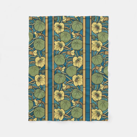 Blume Nouveau Pattern Fleecedecke (Vorderseite)