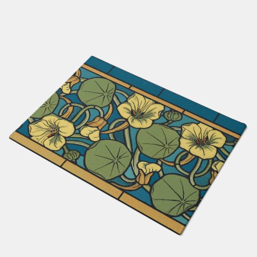 Blume Nouveau Pattern Fußmatte (Schrägansicht)
