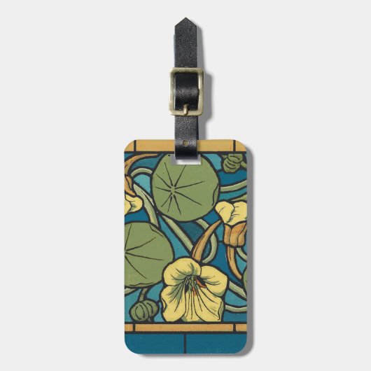 Blume Nouveau Pattern Gepäckanhänger (Vorderseite vertikal)