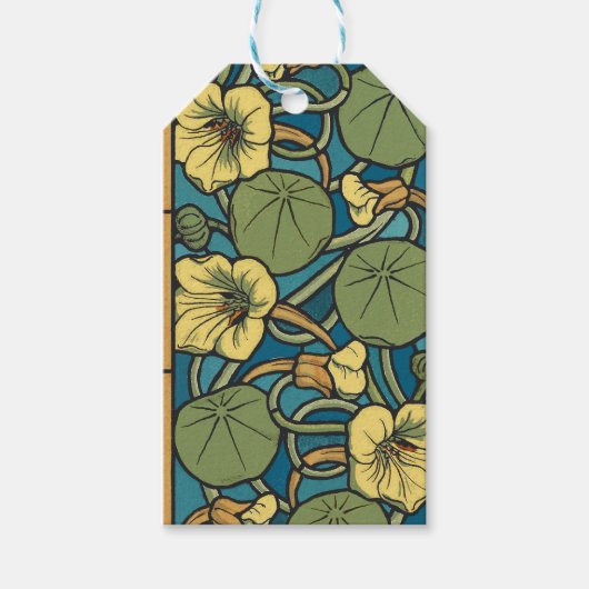 Blume Nouveau Pattern Geschenkanhänger (Vorderseite)