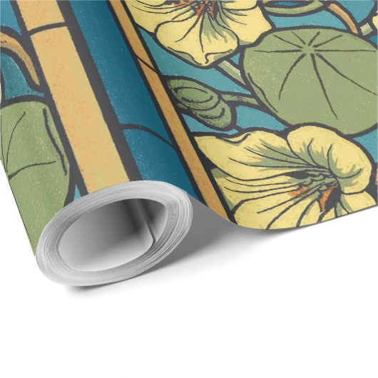 Blume Nouveau Pattern Geschenkpapier (Rolleneckpunkt)