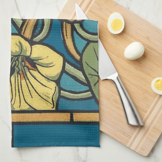 Blume Nouveau Pattern Geschirrtuch (Viertel Falte)