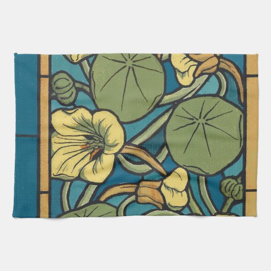 Blume Nouveau Pattern Geschirrtuch (Horizontal)