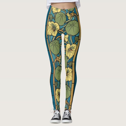Blume Nouveau Pattern Leggings (Vorderseite)