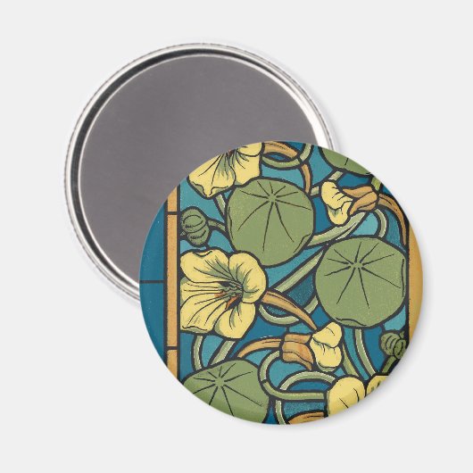Blume Nouveau Pattern Magnet (Vorderseite/Rückseite)