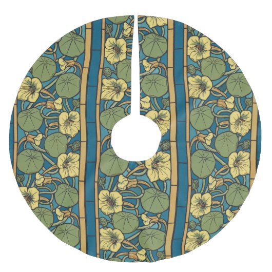 Blume Nouveau Pattern Polyester Weihnachtsbaumdecke (Vorderseite)