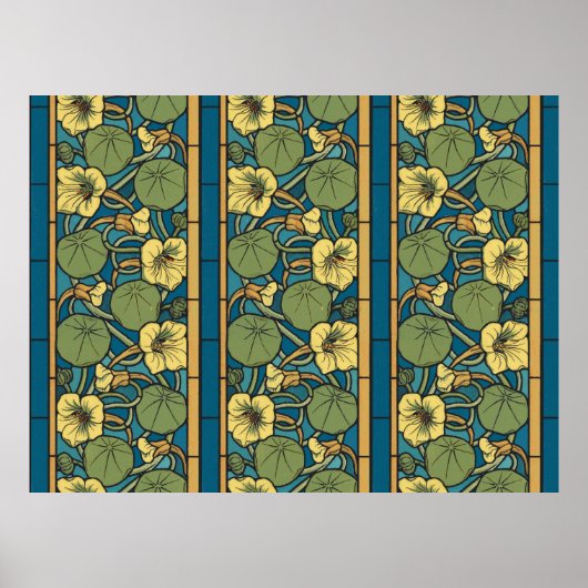Blume Nouveau Pattern Poster (Vorne)