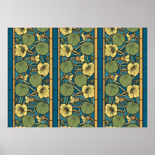 Blume Nouveau Pattern Poster (Vorne)
