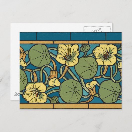 Blume Nouveau Pattern Postkarte (Vorne/Hinten)