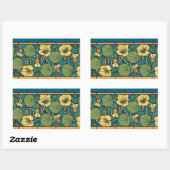 Blume Nouveau Pattern Rechteckiger Aufkleber (Blatt)