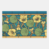 Blume Nouveau Pattern Rechteckiger Aufkleber (Vorderseite)