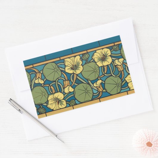 Blume Nouveau Pattern Rechteckiger Aufkleber (Umschlag)