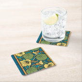 Blume Nouveau Pattern Rechteckiger Pappuntersetzer (Vor Ort)