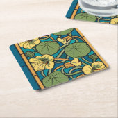 Blume Nouveau Pattern Rechteckiger Pappuntersetzer (angewinkelt)