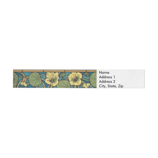 Blume Nouveau Pattern Rundum-Adressaufkleber (Person)