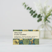 Blume Nouveau Pattern Visitenkarte (Stehend Vorderseite)