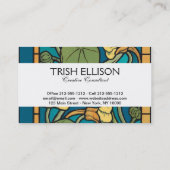 Blume Nouveau Pattern Visitenkarte (Rückseite)