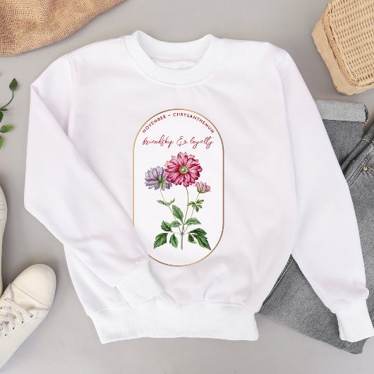 Blume November Geburtstag Chrysanthemum Sweatshirt