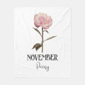 Blume NOVEMBER Geburtstag Peony Pink Fleecedecke (Vorderseite)