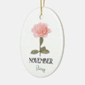 Blume NOVEMBER Geburtstag Peony Pink Keramik Ornament (Links)