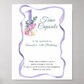 Blume Nummer Kapsel 1. Geburtstag Poster (Vorne)