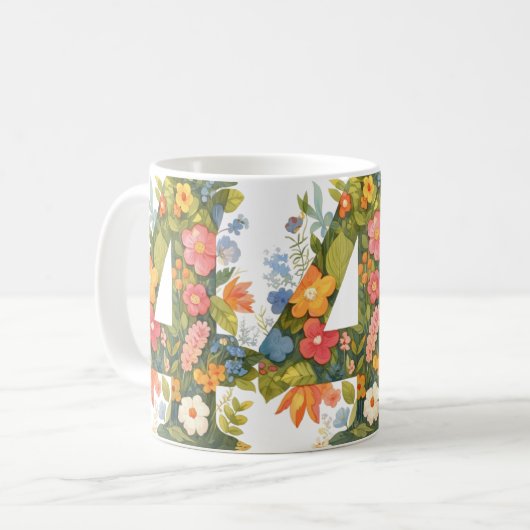 Blume Nummer vier Kaffeetasse (Vorderseite Links)