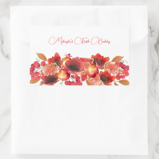 Blume-, Obst- und Beerenfutteraufkleber Rechteckiger Aufkleber (Tasche)