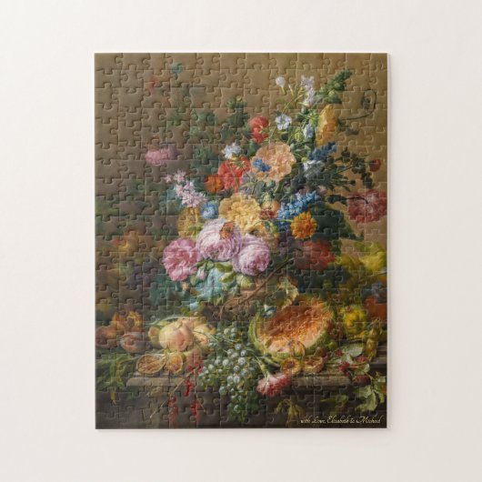 Blume & Obst Vintage Malerei Kindermädchen Kunst Puzzle (Vertikal)