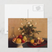 Blume, Obstgericht und Karaffe, 1865 Postkarte (Vorne/Hinten)