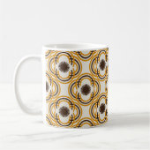 Blume oder Augen - orange und braun Kaffeetasse (Links)