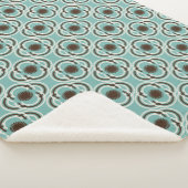 Blume oder Augen - türkis und braun Sherpadecke (3/4)