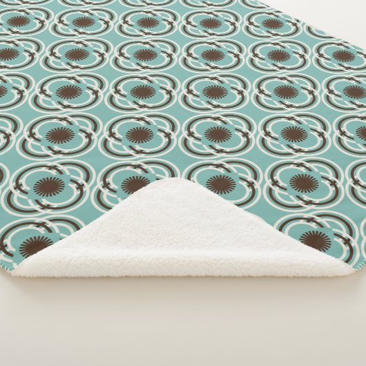Blume oder Augen - türkis und braun Sherpadecke (3/4)