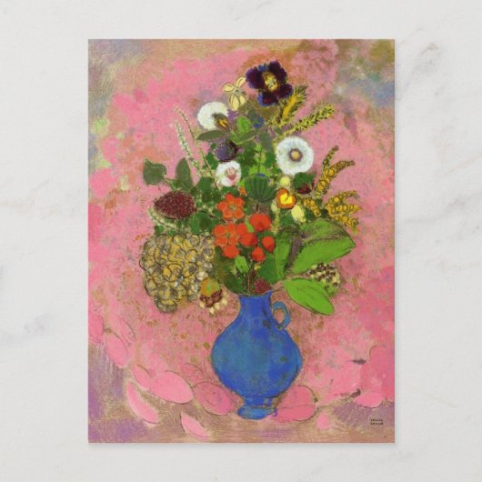 Blume, Odilon Redon 1905 Blumenbemalung Postkarte (Vorderseite)