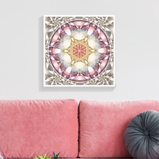 Blume of Life Mandala 13 Wrapped Canvas Print Leinwanddruck (Insitu (Wohnzimmer))