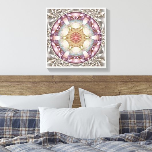 Blume of Life Mandala 13 Wrapped Canvas Print Leinwanddruck (Insitu (Schlafzimmer))