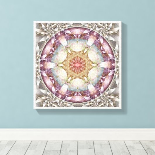 Blume of Life Mandala 13 Wrapped Canvas Print Leinwanddruck (Insitu (Holzboden))