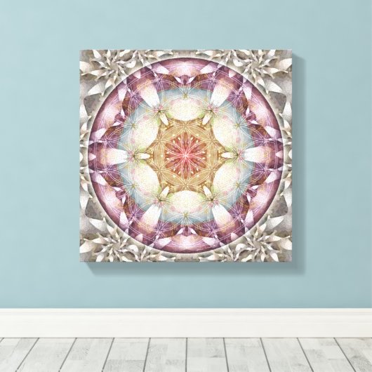 Blume of Life Mandala 13 Wrapped Canvas Print Leinwanddruck (Insitu (Holzboden))