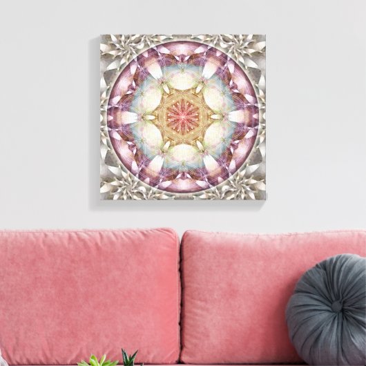 Blume of Life Mandala 13 Wrapped Canvas Print Leinwanddruck (Insitu (Wohnzimmer))