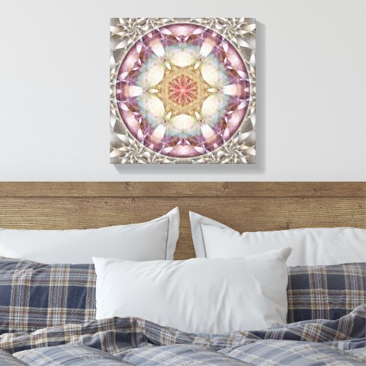 Blume of Life Mandala 13 Wrapped Canvas Print Leinwanddruck (Insitu (Schlafzimmer))
