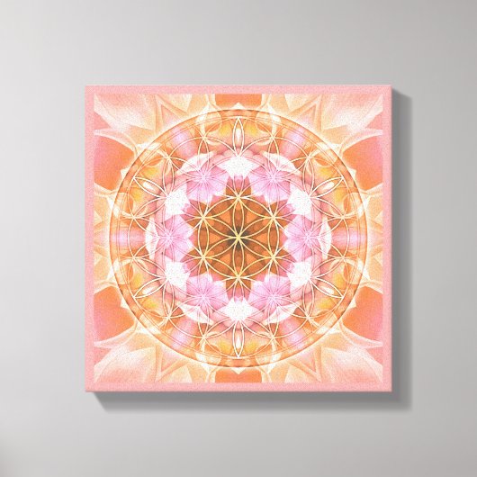Blume of Life Mandala 18 Wrapped Canvas Print Leinwanddruck (Vorderseite)